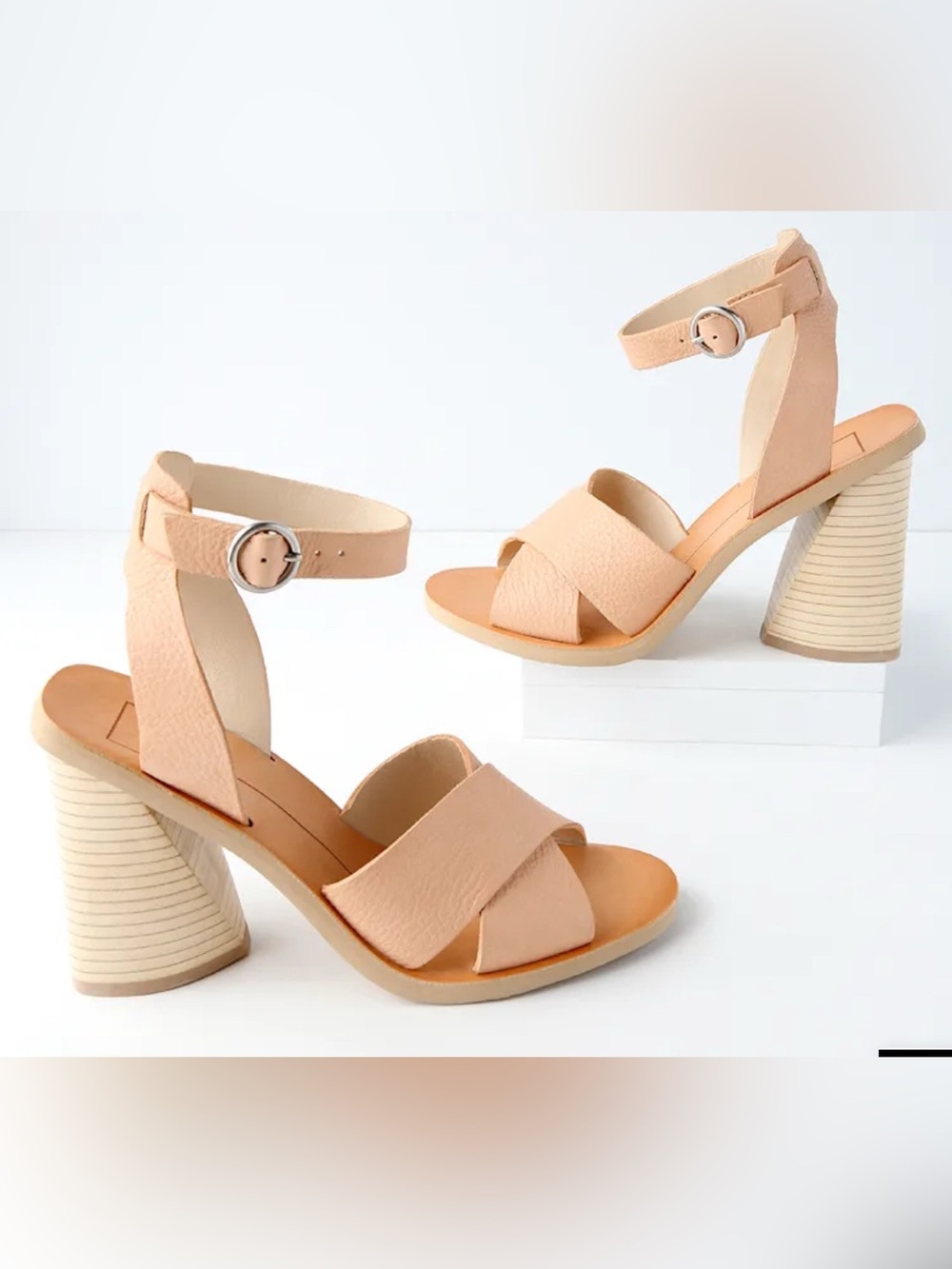 Dolce Vita Peach Ankle-Strap Block Heel Sandals